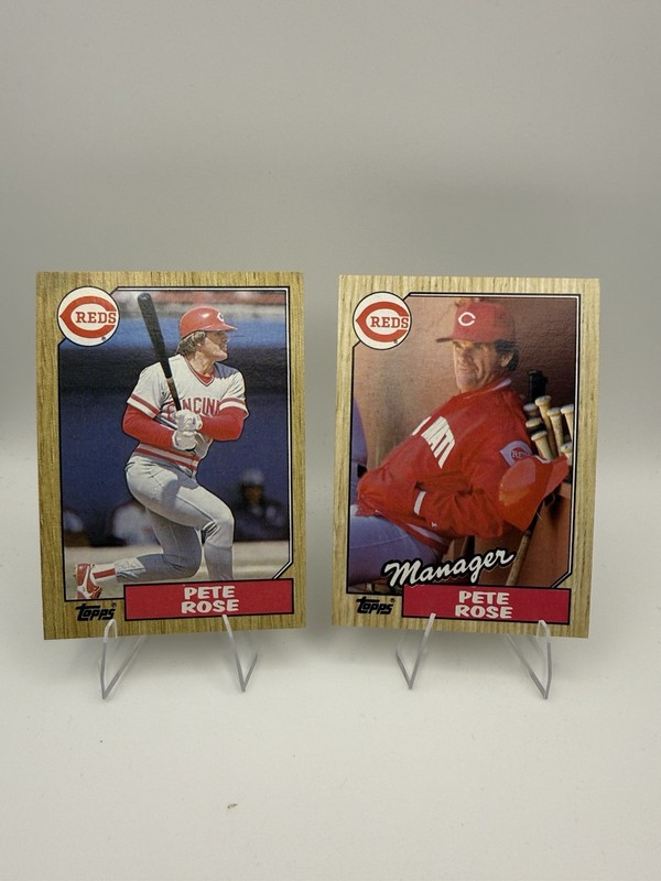 1987 Topps Pete Rose Set #200 Player & #393 Manager