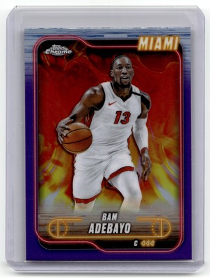 2024-25 Topps Chrome Basketball #33 Bam Adebayo Purple Refractor