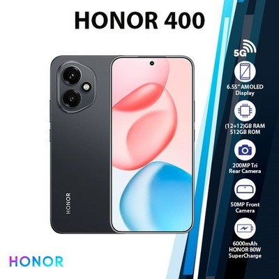Honor 400 5G Android Cell Phone (BLACK/12GB+512GB/Dual SIM/Unlocked/NEW)