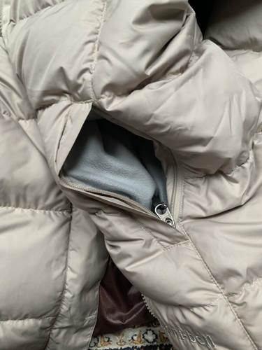 Montbell Down Jacket Lightweight Hooded Puffer Beige Womens XS - Picture 16 of 16