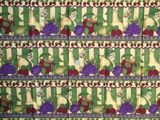 SOUTH SEA IMPORTS DEBBIE MUMM SUMMER FRUIT STRIPES 100 COTTON FABRIC 1 YARD