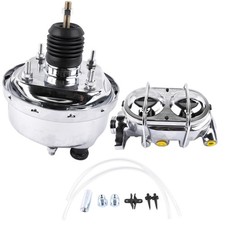 7" Street Hot Rod Power Brake Booster & Master Cylinder CHROME Brakes Custom Car