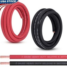 Pure Copper Heavy Duty Wire 600V EPDM Insulation 10FT Red Black DC Cables New