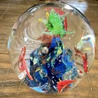 Dynasty Gallery Art Glass Fish Paperweight Decorative Clear Multicolor — photo 1
