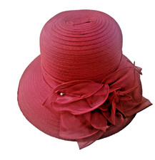 Womens Wedding Occasion Floral Wide Brim Church Dressy Sun Hat