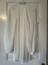 Nasty Gal White Pleated Dress, Size 0. Sheer Sleeves, and built-in slip.