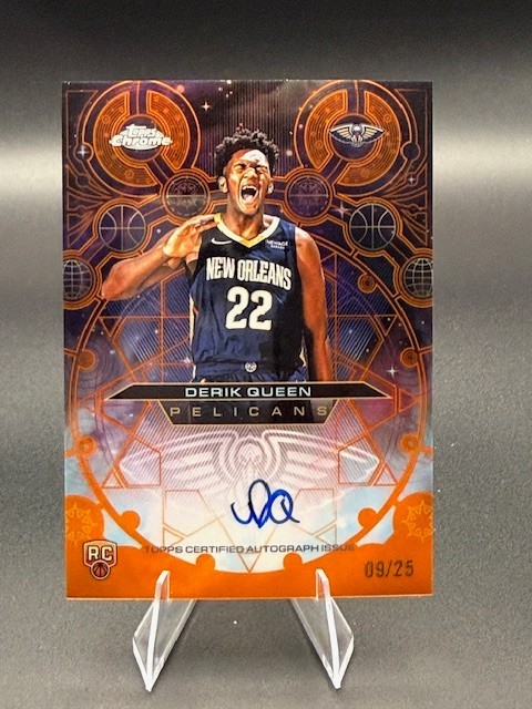 2025-26 Topps Chrome Derik Queen Rookie Chromographs Auto Orange #09/25 /25 RC