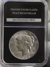 1923 S US Peace Silver Dollar $1 XF PCS Black Holder