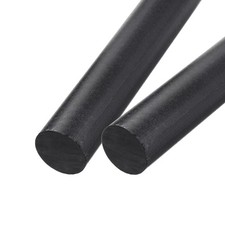 ABS Plastic Rod Round Solid Bar 45 mm x 200 mm Black 2 Pcs