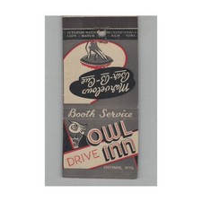 Matchbook Cover Owl Drive Inn Cheyenne WY