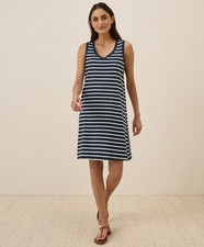Pact Women's Softspun A-Line Tank Dress XX-Small Monterey Stripe Sleeveless