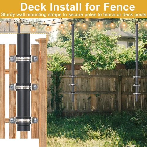 2 Pack Solar Garden Outdoor Yard String Light Poles For Outside Deck 8favy Duty - Picture 3 of 7