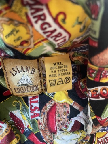 VINTAGE Island Men Button Up Shirt 2XL Hawaiian Hot Sauce Salsa All Over Print - Picture 13 of 16