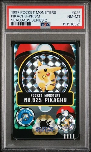 PSA 8 - 1997 POCKET MONSTERS SEALDASS SERIES 2 #025 PIKACHU-PRISM