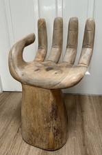 Solid Wooden Hand Style Small Chair/ Stool Stands 52cm Tall Unusual Decorative
