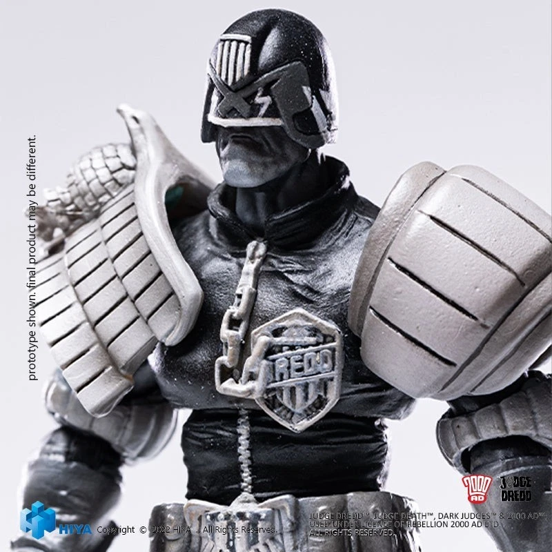 Экшн-фигурка Hiya Toys Judge Dredd черно-белая Judge Dredd 4,25 дюйма (масштаб 1:18) - Изображение 4 из 4