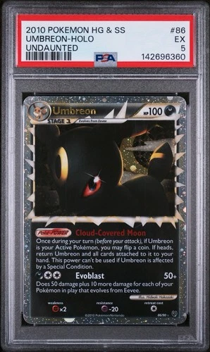 Umbreon 86/90 Undaunted Heartgold & Soulsilver 2010 Pokemon TCG PSA 5