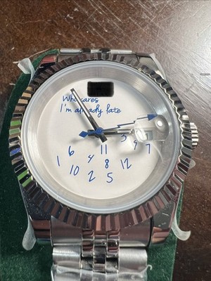 Rel*x ''Who Cares,I am Already Late'' NH35 Fluted Bezel 40mm Jubilee.