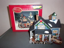 FABRI CENTERS LANDS END BOAT HOUSE HOLIDAY CHRISTMAS VILLAGE HOUSE