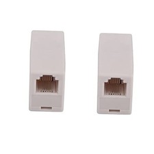 RJ11 Coupler, Straight Telephone Inline Coupler RJ11 6P4C Inline White -2 Pack