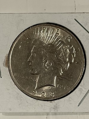 1923 P Silver Peace Dollar $1 US Coin AU Cleaned