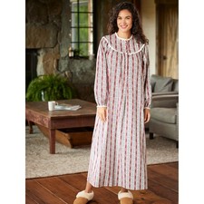Lanz Classic Tyrolean Cotton Flannel Nightgown, 54 Inch