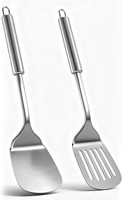 2 StüCk Pfannenwender Edelstahl, Schlitzwender, Massiver Wender