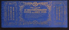 Dr. Chilton's Permanent Fever & Ague Cure Proprietary Medicine Label, 19th Centu