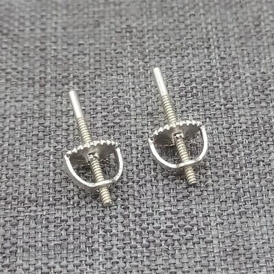 2 Ohrmuttern aus 925er-Sterlingsilber mit Gewinde und Schraubverschluss