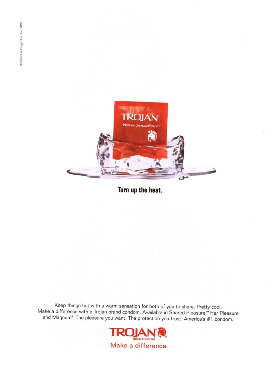 2005 PRINT AD - TROJAN CONDOM AD - TURN UP THE HEAT TROJAN WARM SENSATIONS  AD | eBay
