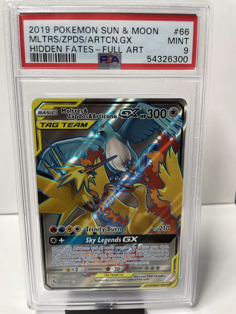 Check the actual price of your Moltres & Zapdos & Articuno-GX 66/68 Pokemon  card