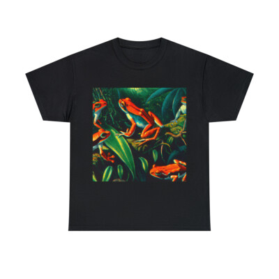 Vintage 80s 90s Style Reprint T Shirt Tree Frog Animal Art Tee Adult Rainforest