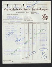 TOURCOING (59) CHOCOLATERIE CONFISERIE / CHOCOLAT "SAINT-JACQUES" en 1959