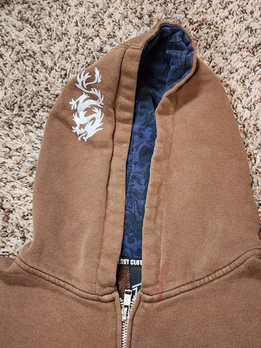 Top Heavy Y2K Brown Kids Full Zip Hoodie Sweatshirt Dragons Size Small - Picture 9 of 14