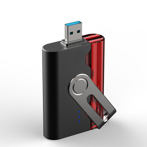 Batterie externe résolvant la panne de batterie 2600 mAh clé USB OTG noire
