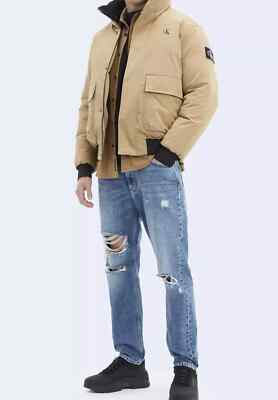 TOP DEAL!! Calvin Klein Jeans  Technical Camel Herren Daunenjacke gefüttert