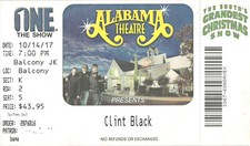 Vintage 2017 Clint Black Concert Ticket Stub South Carolina