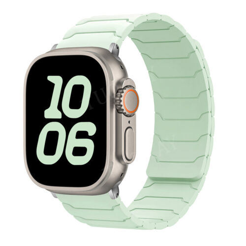 Für Apple Watch Series 10 9 8 7 6 5 SE 4 Ultra 2 38-49mm Magnet Silikon Armband - Bild 14 von 35