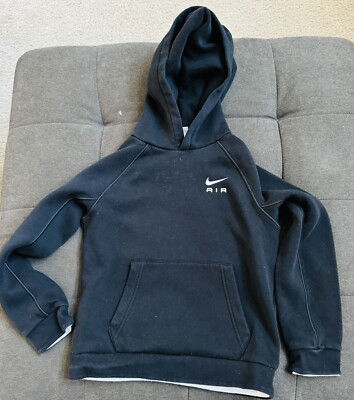 Nike Air Youth Pullover Hoodie Sweatshirt Black Size Medium