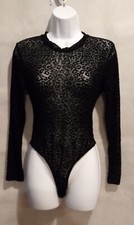 BODYSUIT WITH CREW NECK LONG SLEEVES; FRENCH CUT HIPS; SNAP CLOSURE CROTCH S