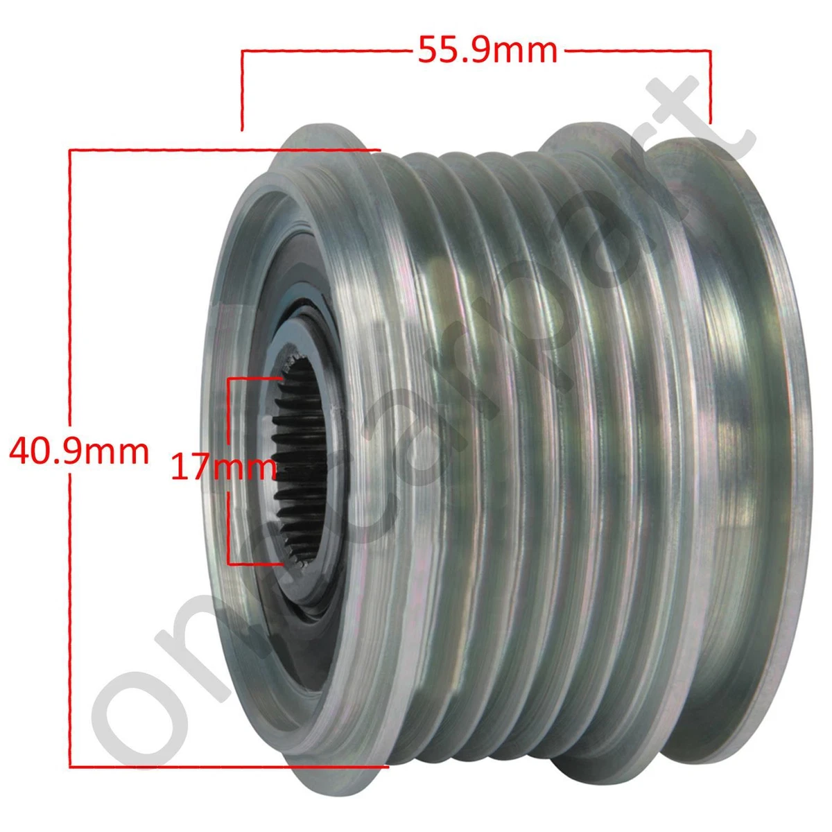 Alternator clutch top pulley symptoms