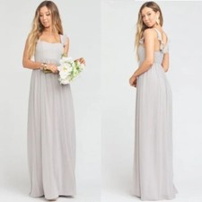 Show Me Your Mumu June Maxi Dress Dove Gray Wedding Bridesmaid Size Medium NWT