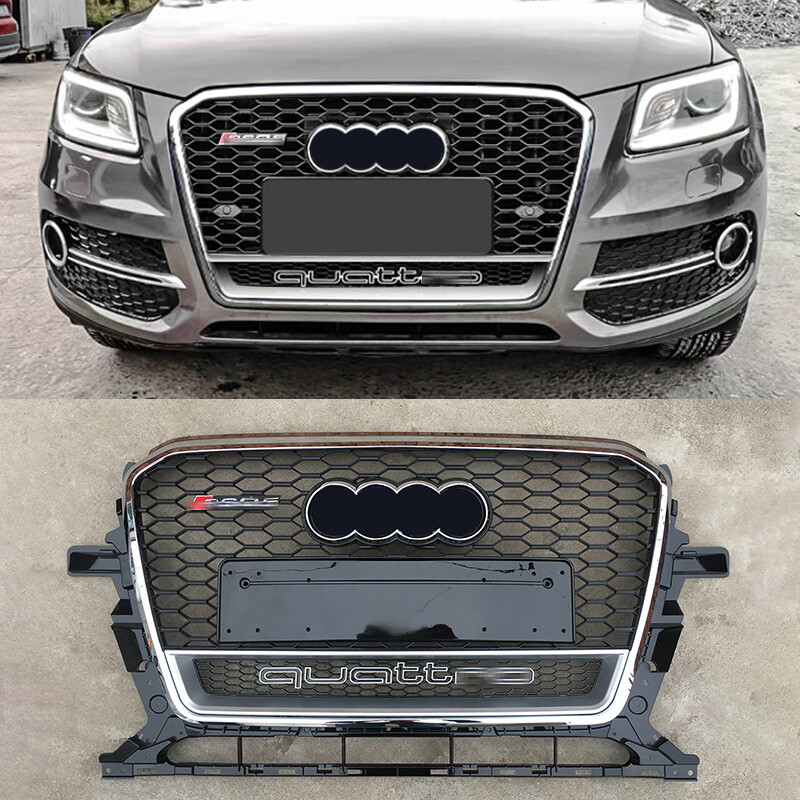 Audi SQ5 純正 フロントグリル　Q5カスタム For Audi Q5 2013-2017 RSQ5 Style Chrome Ring Honeycomb Front