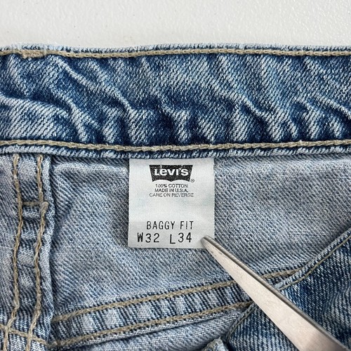 Levi's L2 Jeans Men's Size 32 Blue Baggy Fit Made in USA Vtg Y2K 90s Paper Tag - Picture 11 of 13