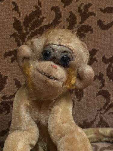9” Steiff Monkey Mungo Plush Stuffed Animal From German Mohair Antique Doll Toy - Picture 2 of 7