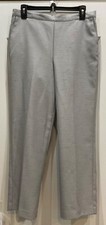 Alfred Dunner Womens Pull On Dress Pants Size 10 Gray Elastic Waist Pockets 196