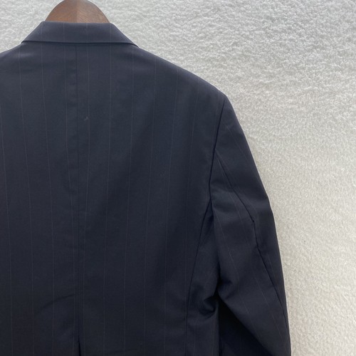 Vintage 1980s Burberrys Double Breasted Blazer Mens 41R Navy Pinstripe 100% Wool - Picture 16 of 20