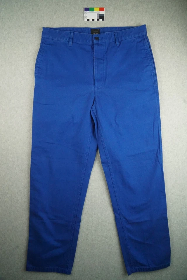 Lot of 2 J Crew Pants Mens 32x32 Yellow & Blue Pant Canvas Twill Hemp BJ496 - Image 2 of 4