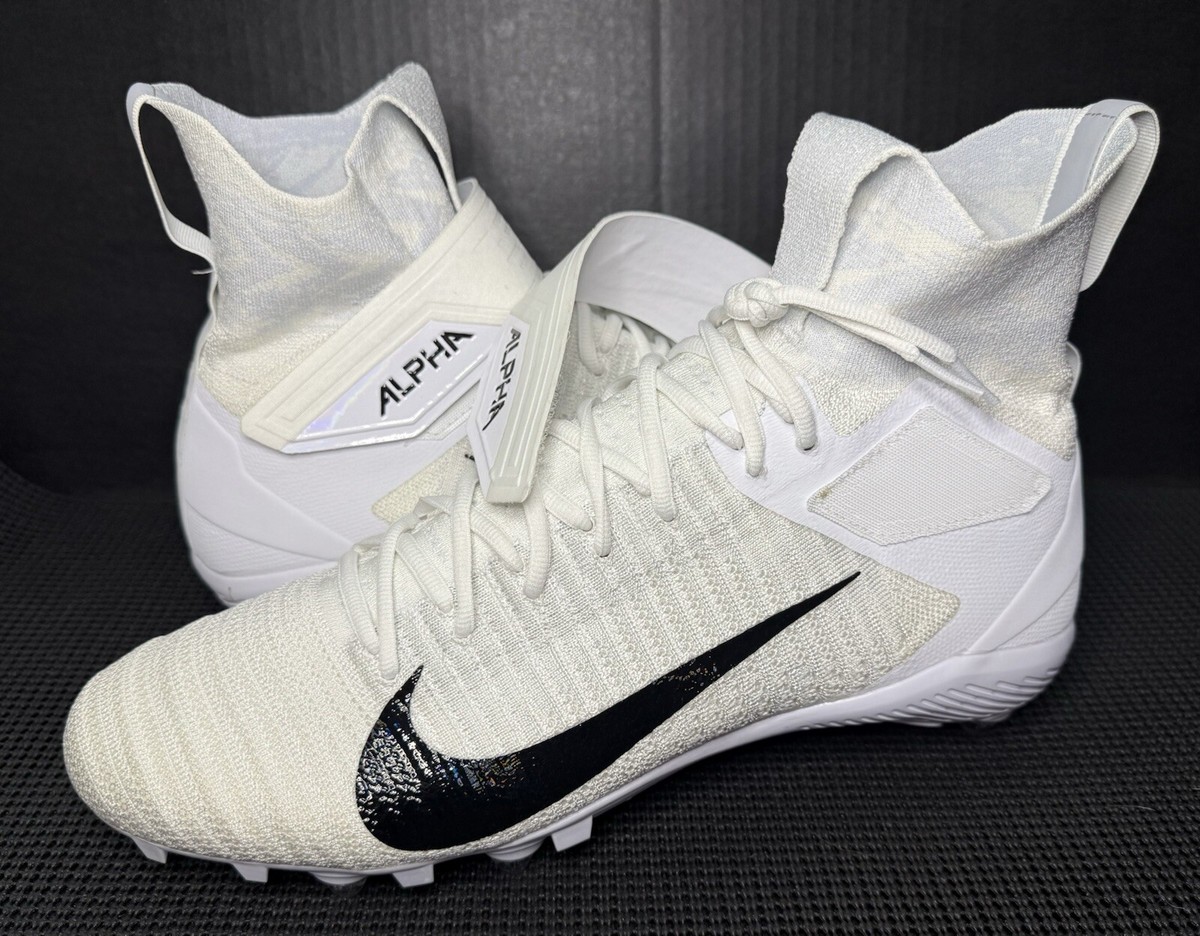 Nike Alpha Menace Elite 2 D P Flyknit Men\'s 10 White Football Cleats CI1530-100 Nike Alpha Menace Elite 2 DT Men Sz 10 Flyknit White  main image 2
