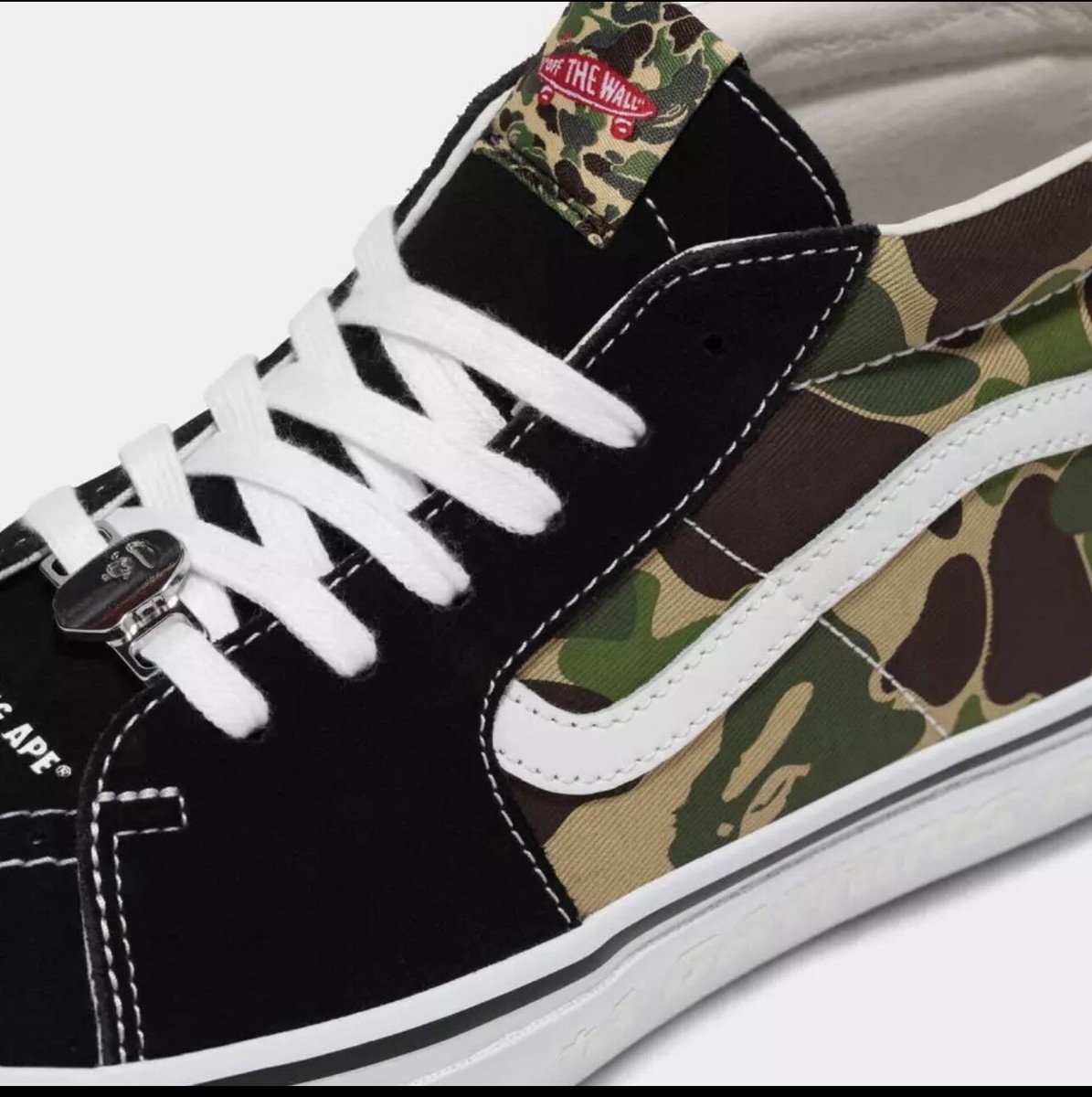Vans x BAPE Sk8-Mid Reissue 83 LX Black VN000MZGCX31 Size 10